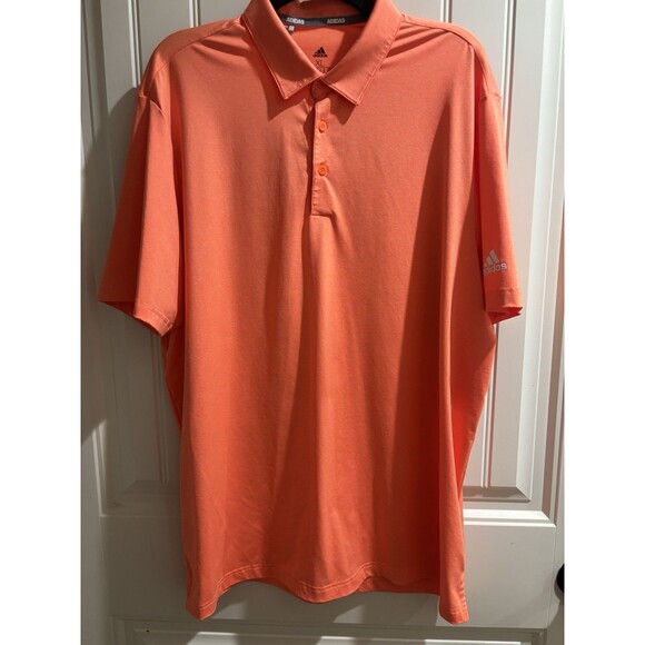 Adidas Golf Polo Shirt Mens Size XL Polyester Performance Coral NWOT - Picture 1 of 5